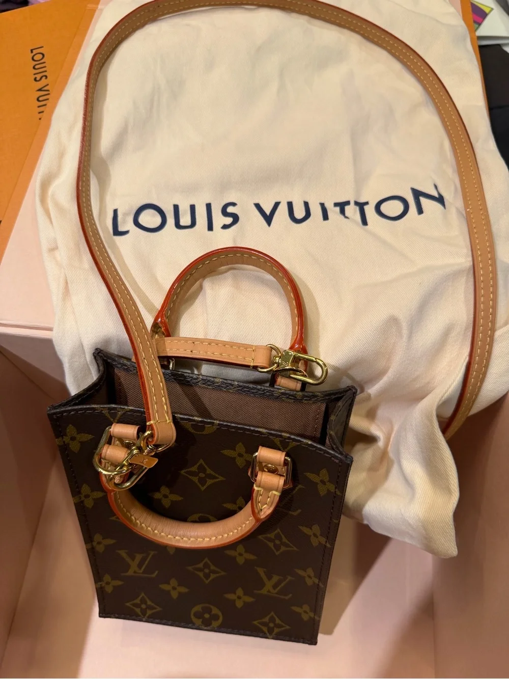 Louis Vuitton Petit Sac Plat Monogram Crossbody Bag